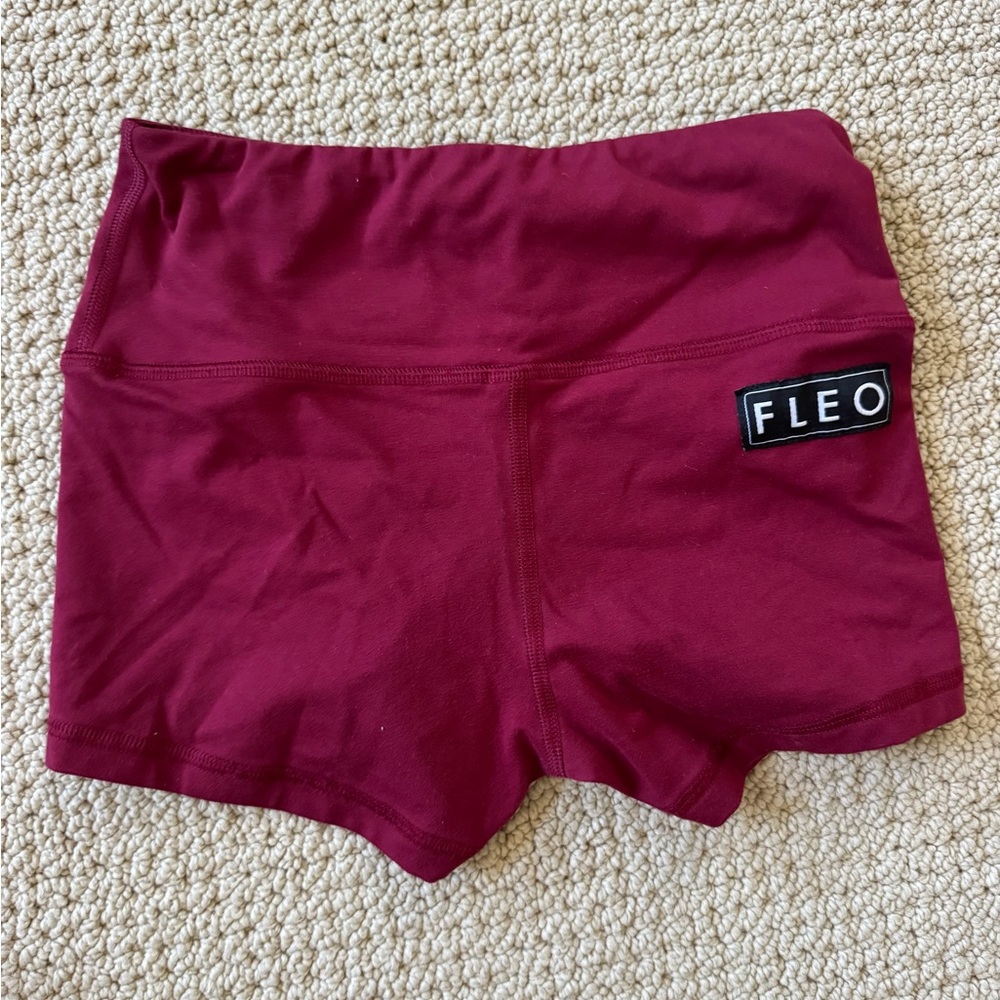 Fleo Women's Deep Red Athletic Shorts